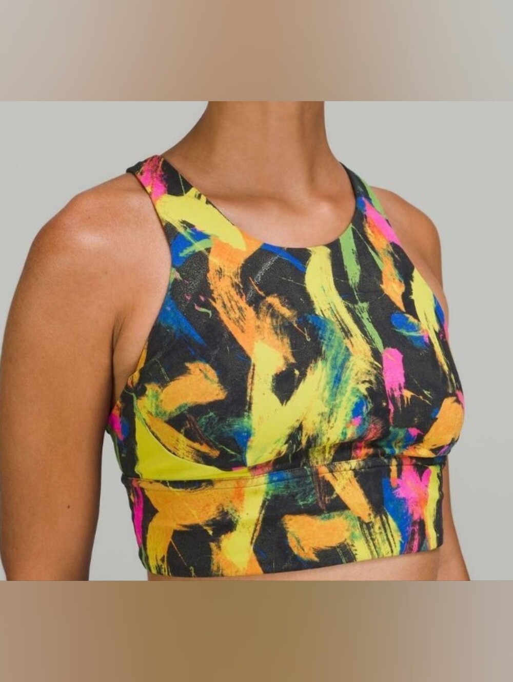 Lululemon Wunder Train Longline Bra Undertone Black Multi Size 6.